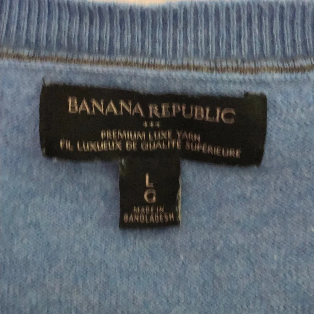 Banana Republic Men’s Luxe Yarn Cotton/silk/cashmere Blend Blue Sweater Large